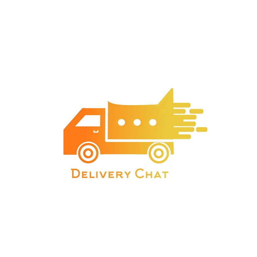 logo de livraison avec un thème de chat pour simplifier ou accélérer la communication lors de l'expédition de marchandises vecteur