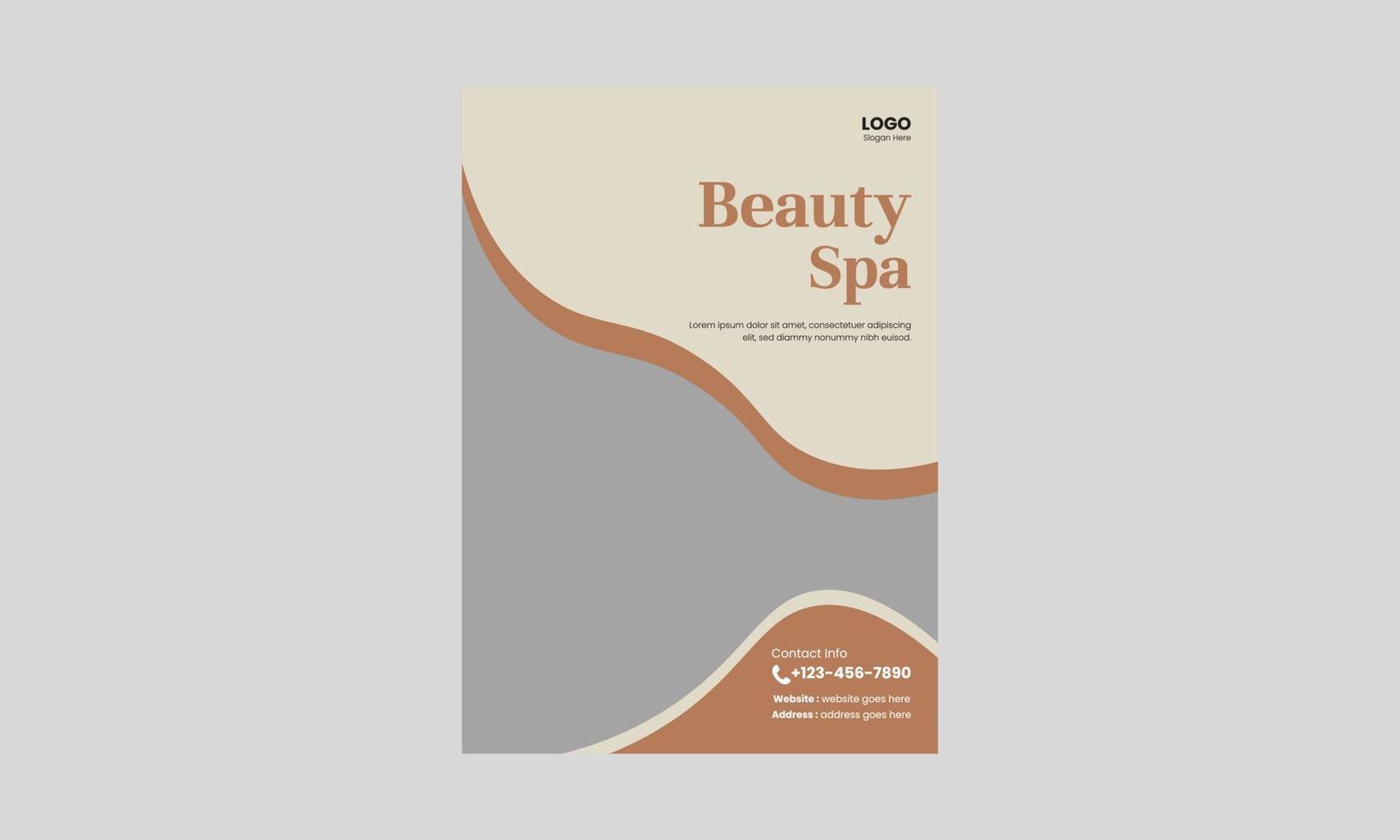 modèle de conception de flyer spa, beauté et massage. conception de modèle de flyer prêt à imprimer pour salon de coiffure spa beauté. dépliant, format a4, dépliant, couverture, affiche, conception de brochure vecteur