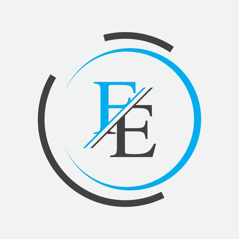 alphabet lettres monogramme icône logo fe,ef,e et f vecteur