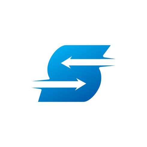 lettre S avec modèle de conception de logo flèche vecteur