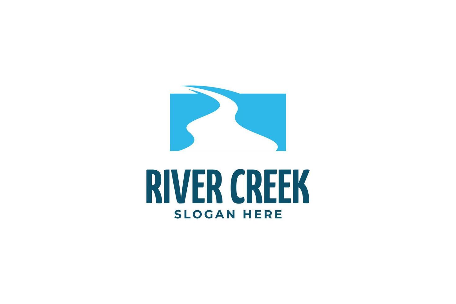 vecteur de conception de logo de ruisseau de rivière