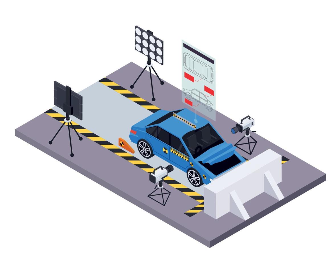 composition de la piste d'essai de collision vecteur