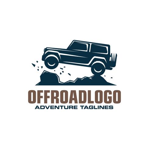 Logo de voiture tout-terrain, safari suv, expédition offroader. vecteur