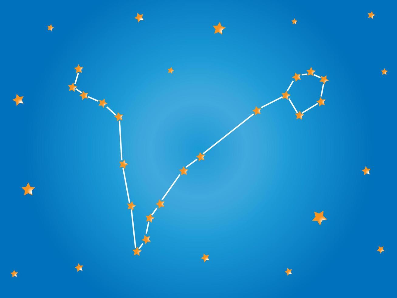 étoiles de constellation de poissons dans l'espace extra-atmosphérique avec des lignes de constellation. signe du zodiaque poissons. illustration vectorielle. vecteur