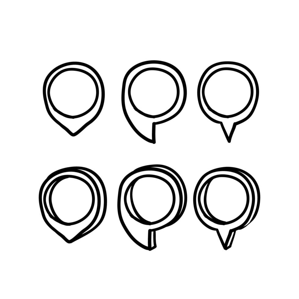 main dessinée épingle carte pointeur icône illustration vecteur isolé