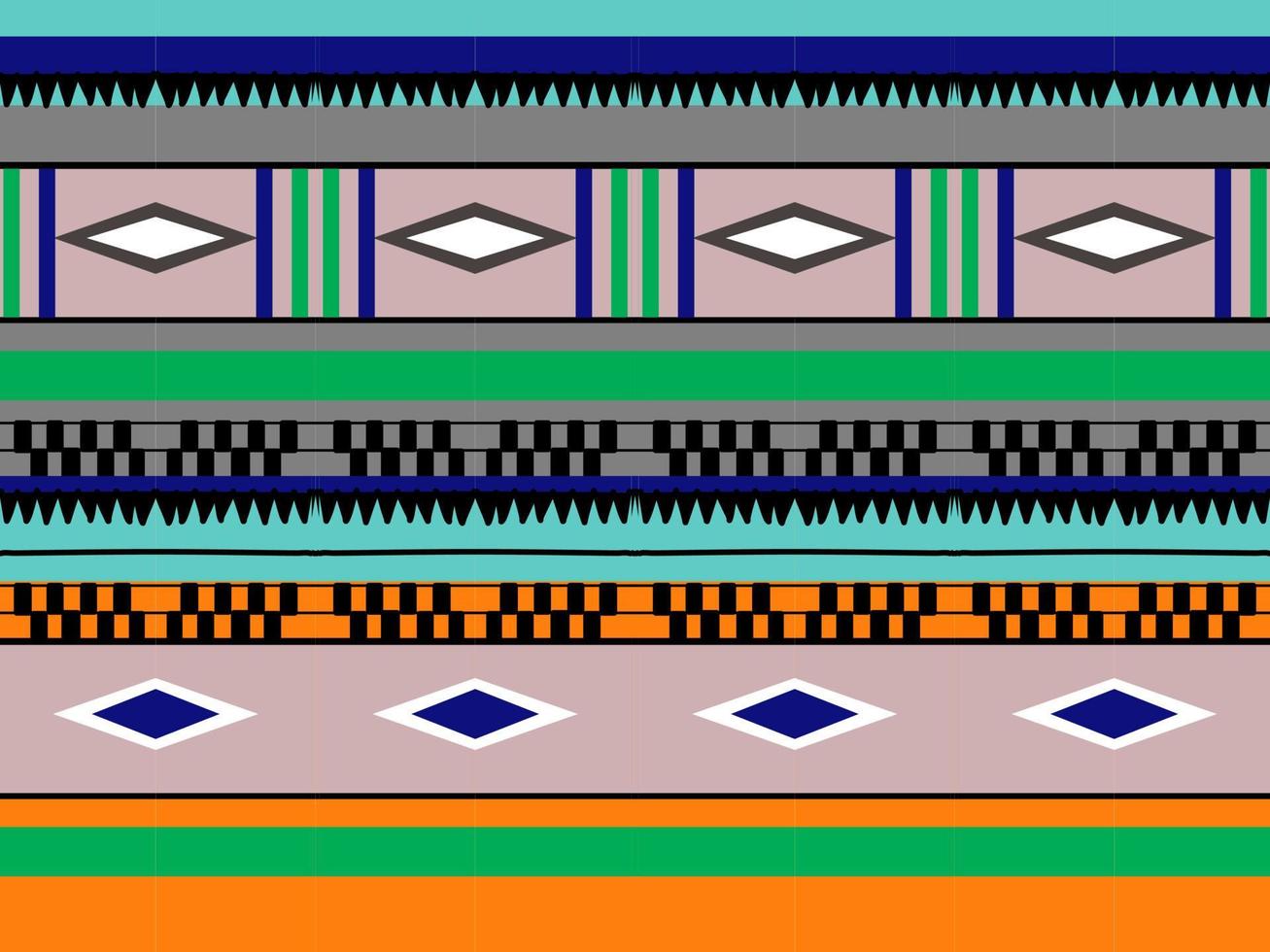 modèle sans couture de tradition ethnique boho mexicaine africaine en couleur orange vert bleu et noir vecteur