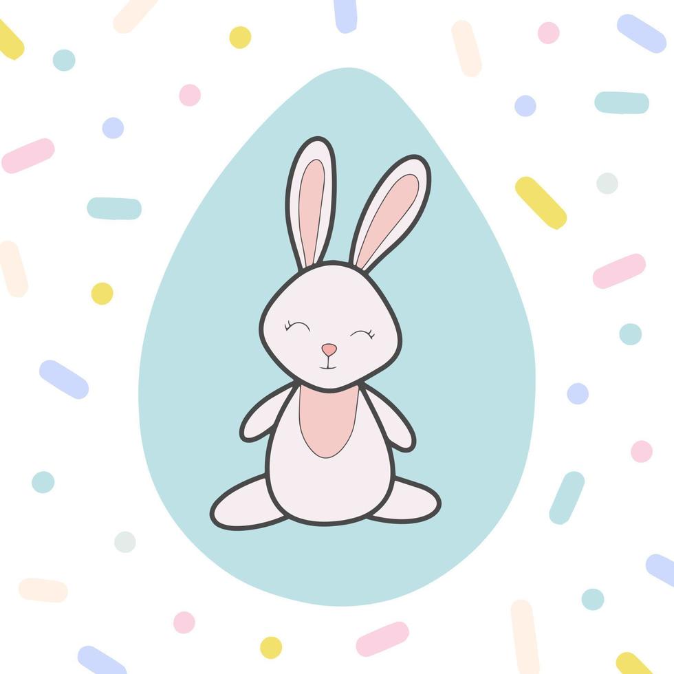 vecteur mignon clipart avec lapin en illustration d'oeuf