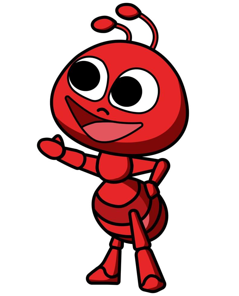 vecteur de personnage de fourmi, petit dessin animé graphique de bogue, icône d'insecte drôle