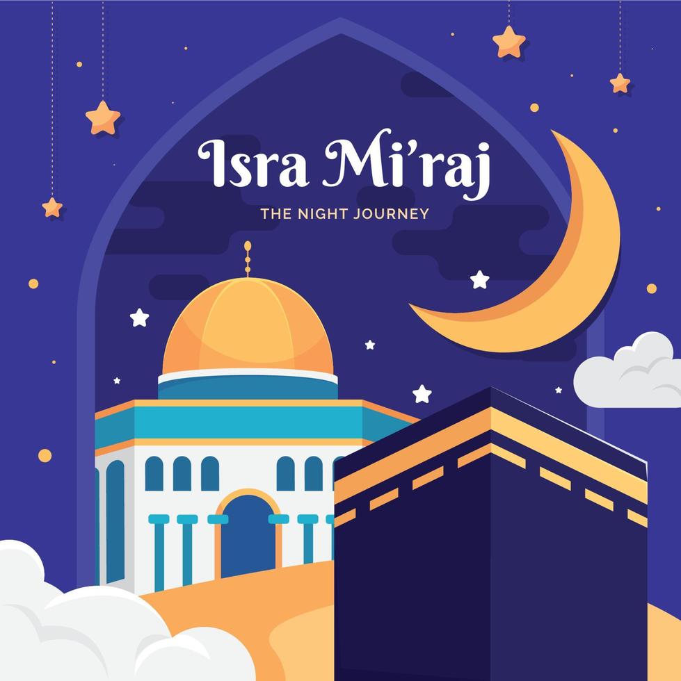 isra mi'raj le voyage de nuit vecteur