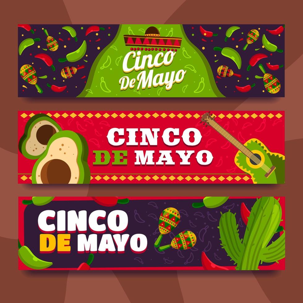 bannière de célébration épicée de cinco de mayo vecteur