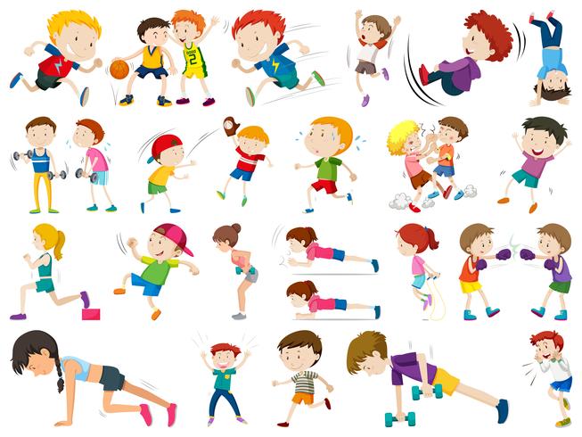 Ensemble de sport enfants vecteur