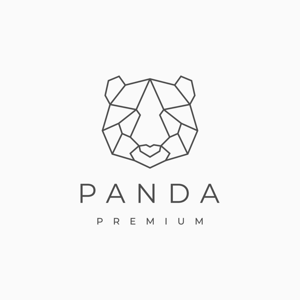 modèle de conception d'icône de logo tête de panda vecteur