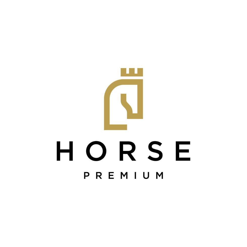 modèle de conception d'icône de logo de roi de cheval vecteur