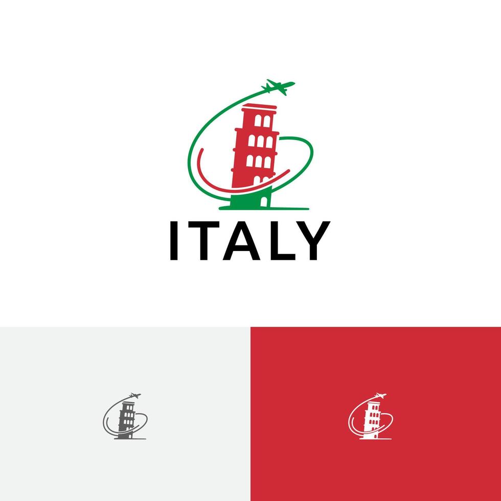 rome ville italie tournée voyage vacances vacances agence de vol logo vecteur