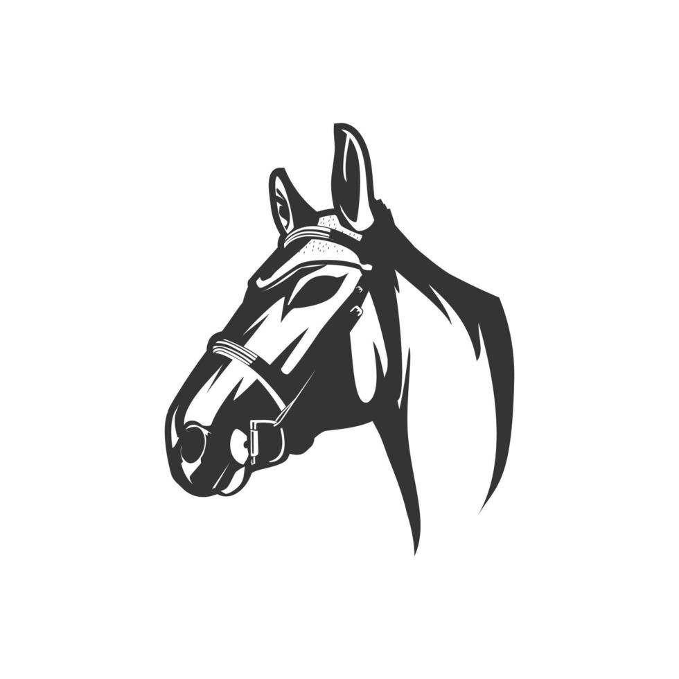 logo de silhouette de cheval vecteur