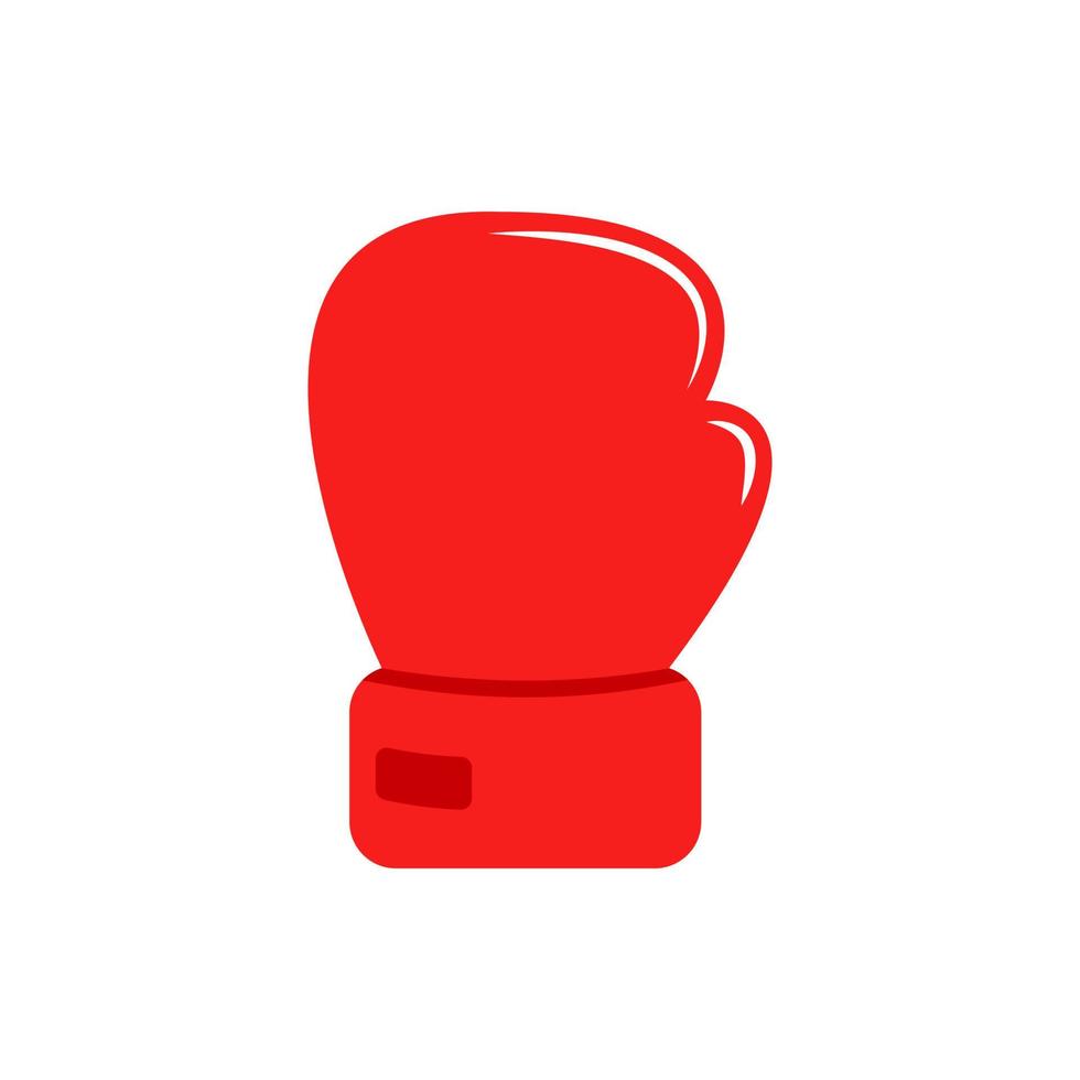 gant rouge pour la boxe. icône de dessin animé isolé. vecteur. icône plate vecteur