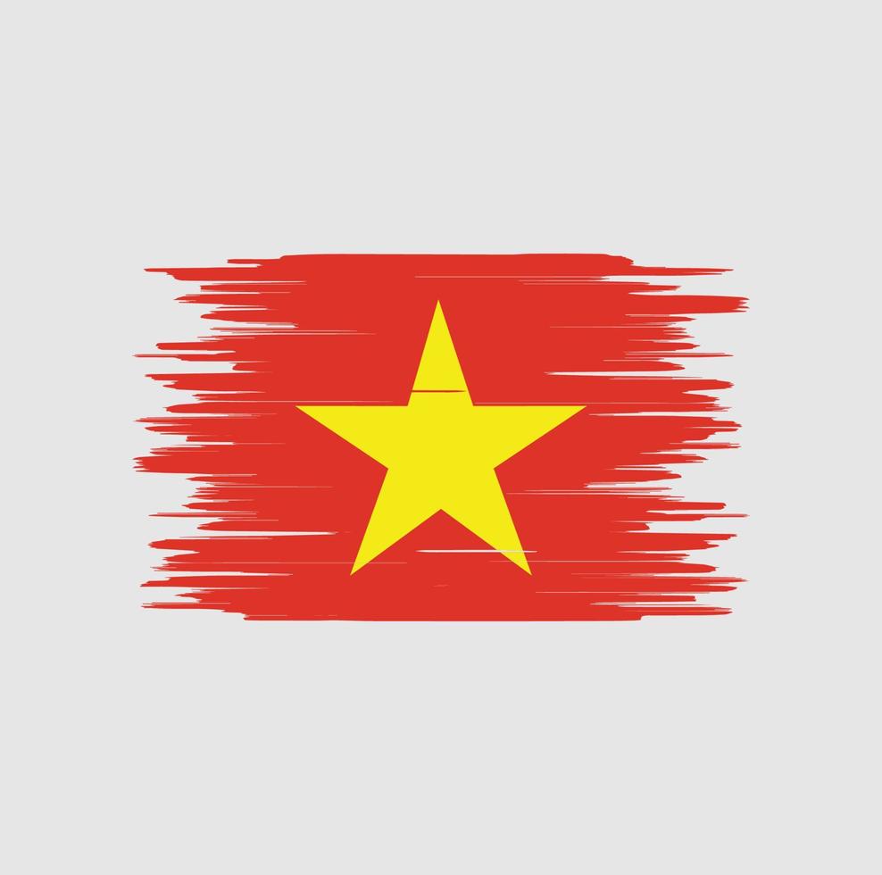 coup de pinceau du drapeau du vietnam, drapeau national vecteur