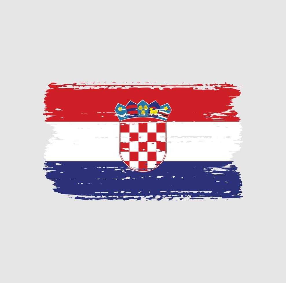 drapeau de la croatie avec style pinceau vecteur