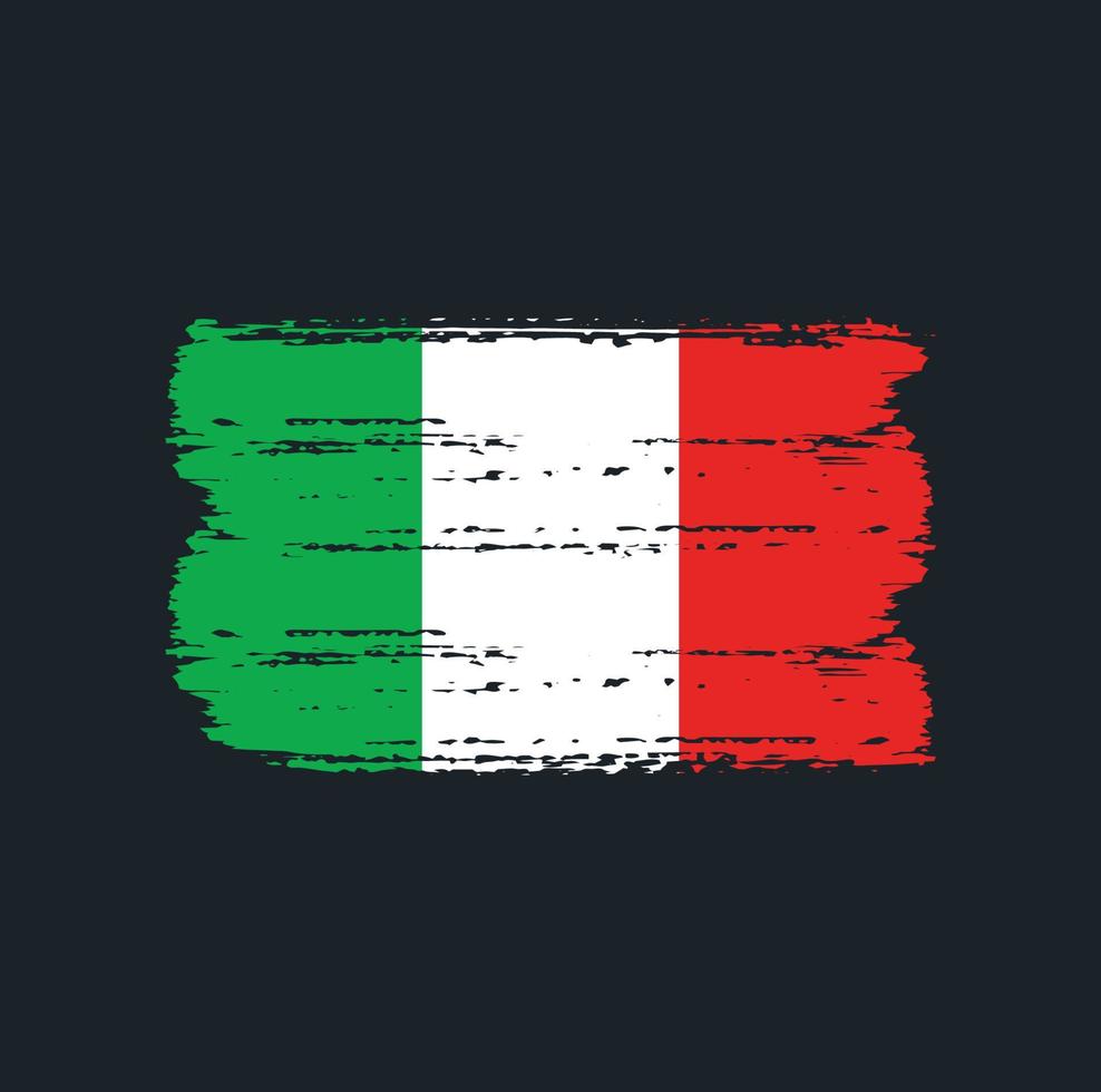 drapeau de l'italie avec style pinceau vecteur