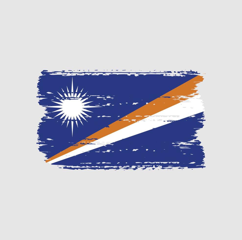 drapeau des îles marshall avec style pinceau vecteur