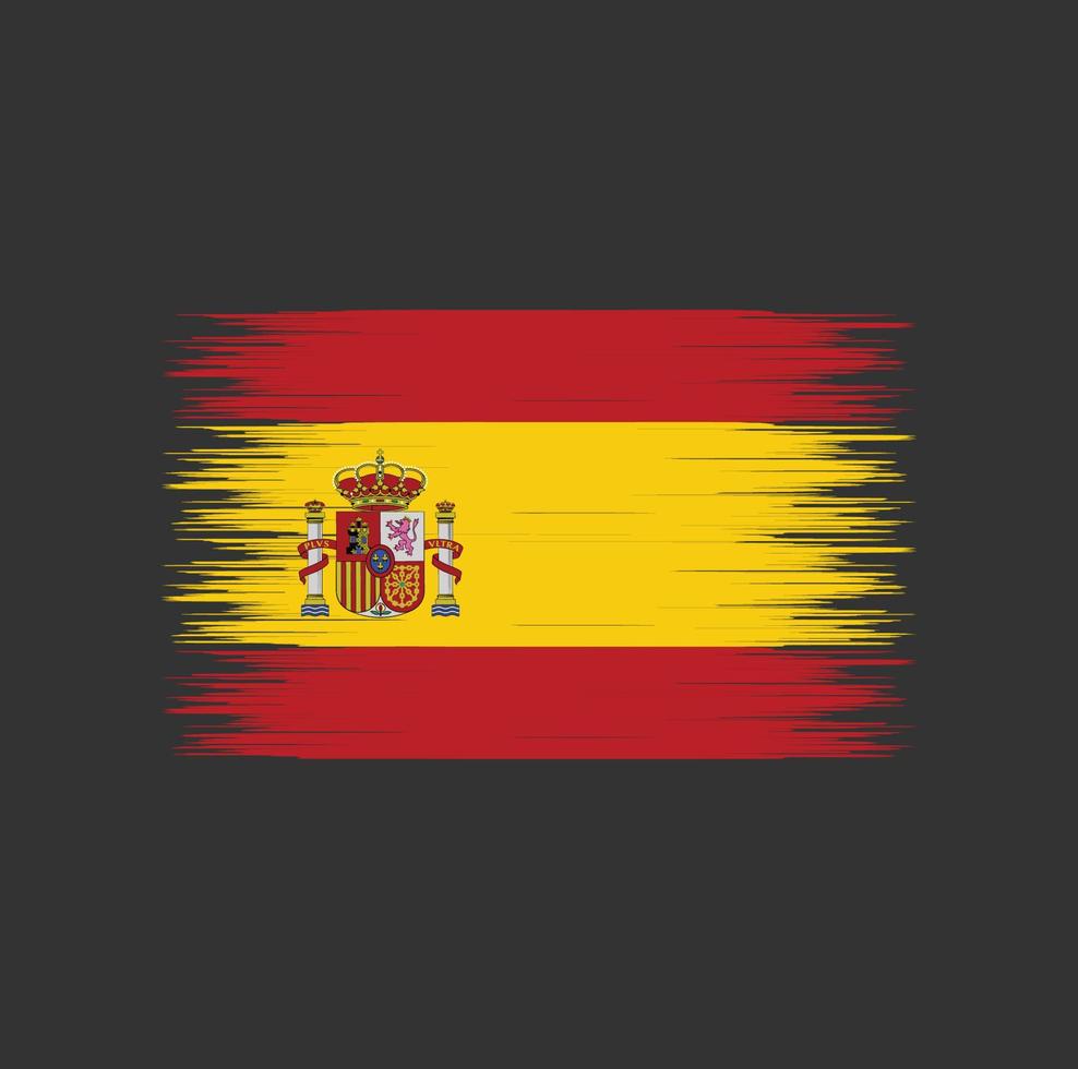 drapeau espagnol coup de pinceau, drapeau national vecteur