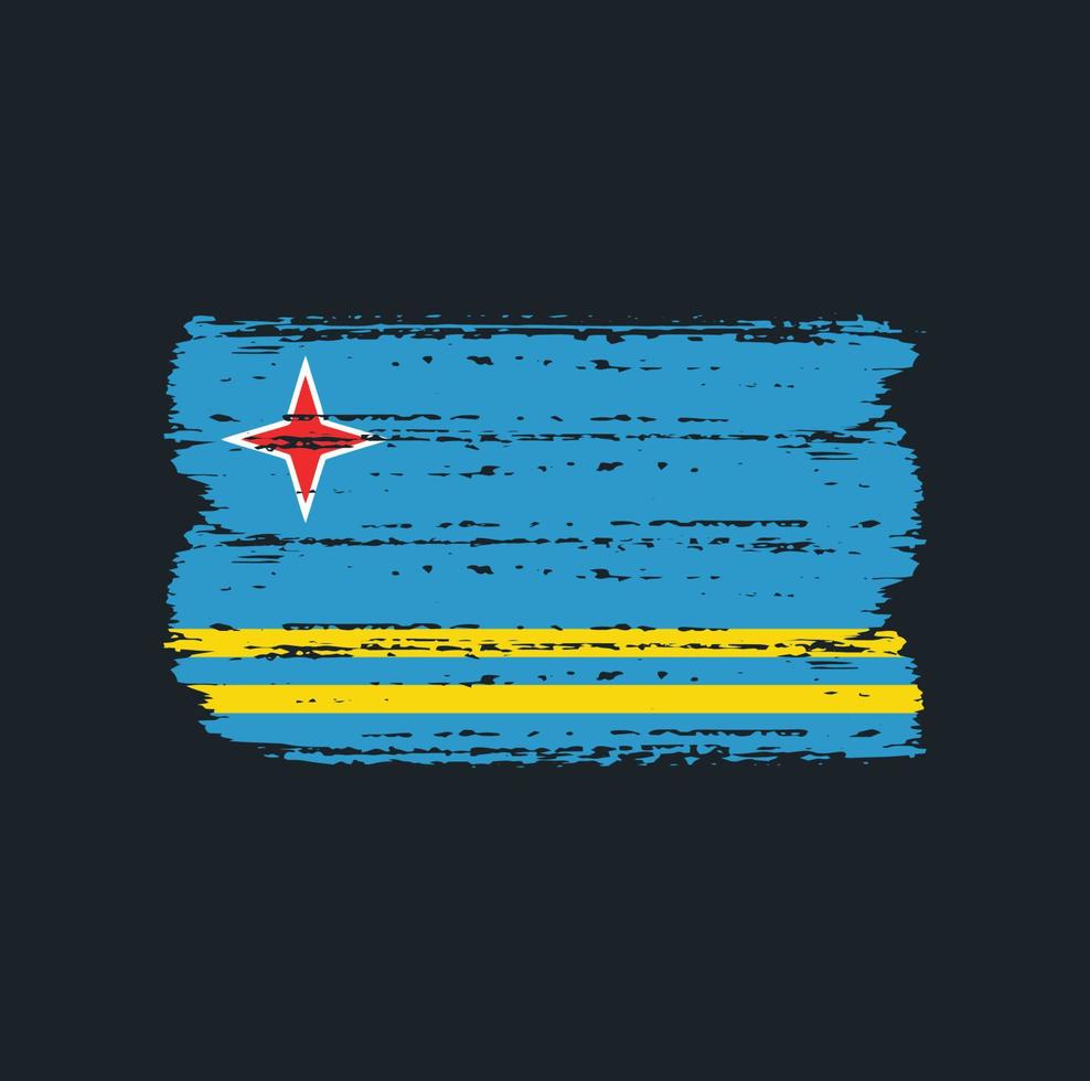 drapeau d'aruba avec style pinceau vecteur