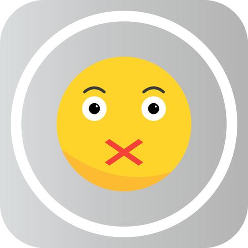 Icône de vecteur Emoji silencieux