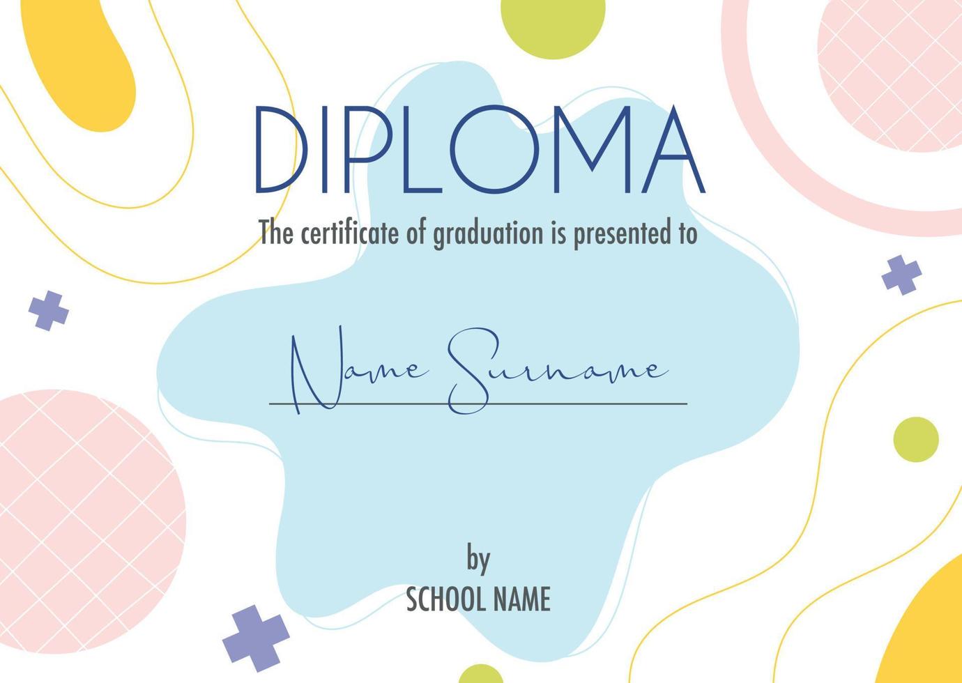 modèle de concept de certificat de diplôme vecteur