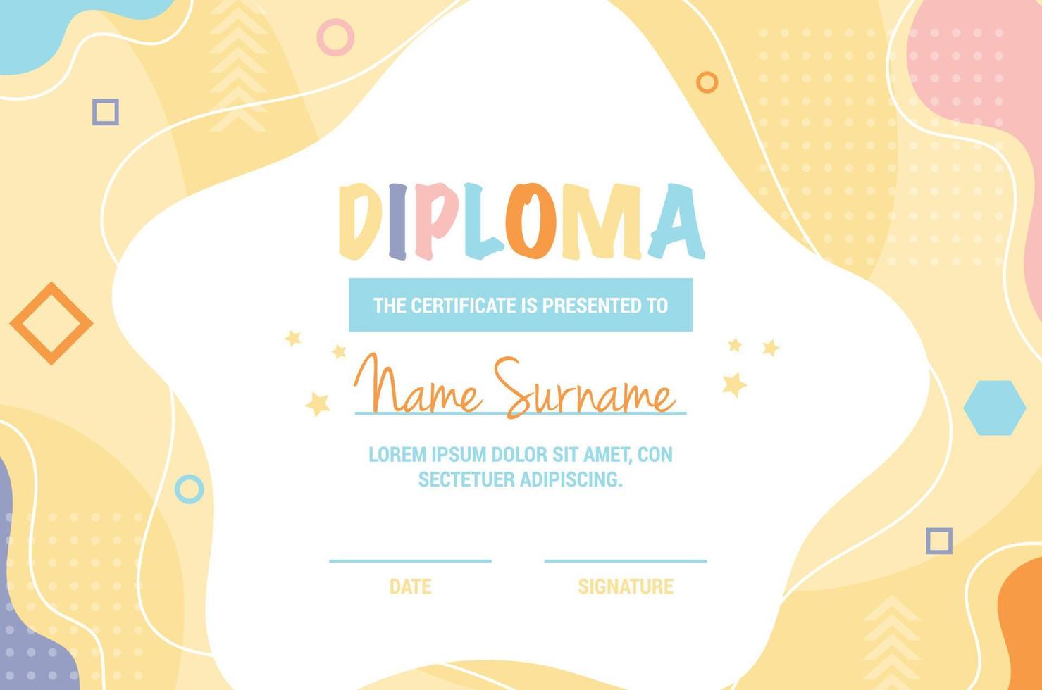 modèle de concept de certificat de diplôme vecteur