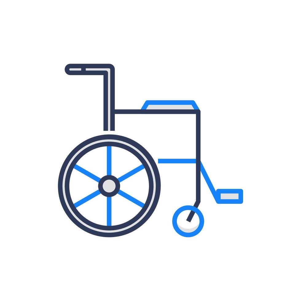 fauteuil roulant, illustration d'icône médicale vecteur