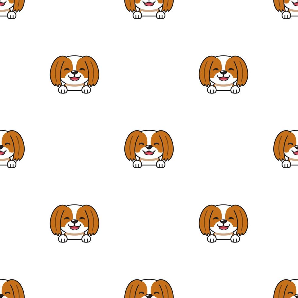 vecteur, dessin animé, caractère, shih tzu, chien, seamless, modèle, fond vecteur