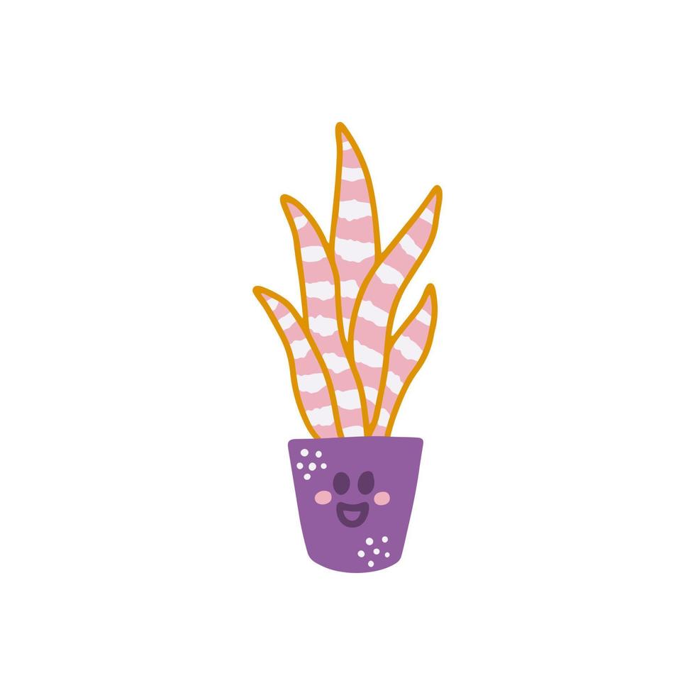 jolie plante succulente en pot, illustration vectorielle plate dans un style dessiné à la main vecteur