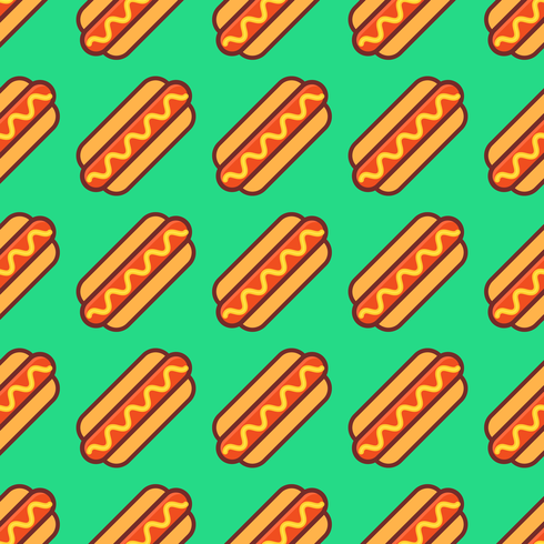 Pop Hotdogs Seamless Pattern Vecteur