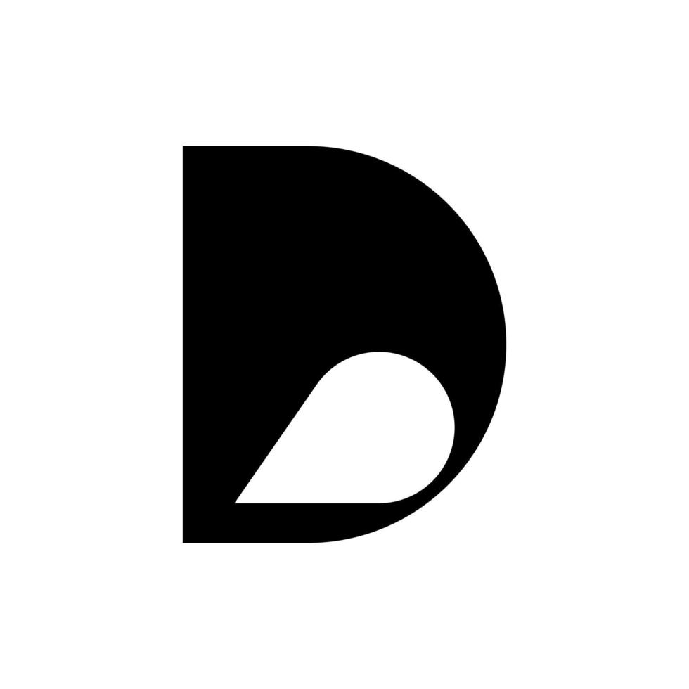 tech abstrait d logo lettre initiale vecteur