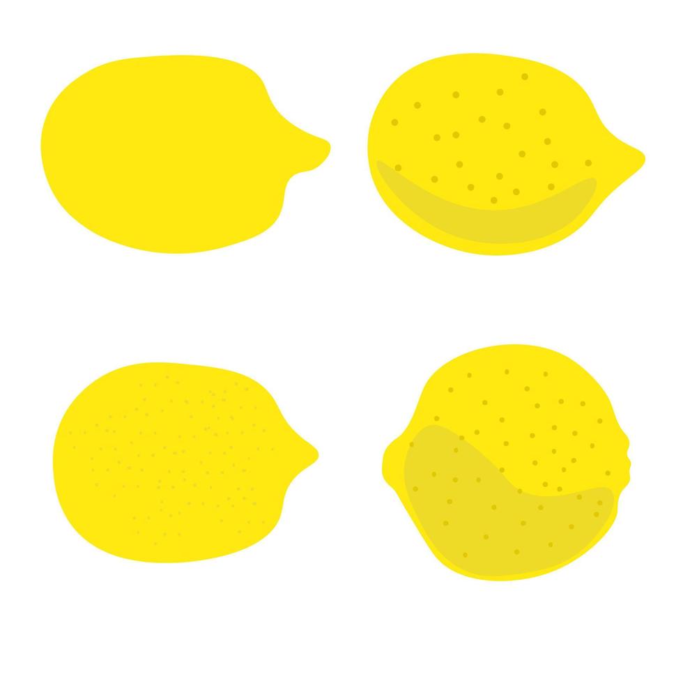 ensemble de citron isolé sur fond blanc. vecteur