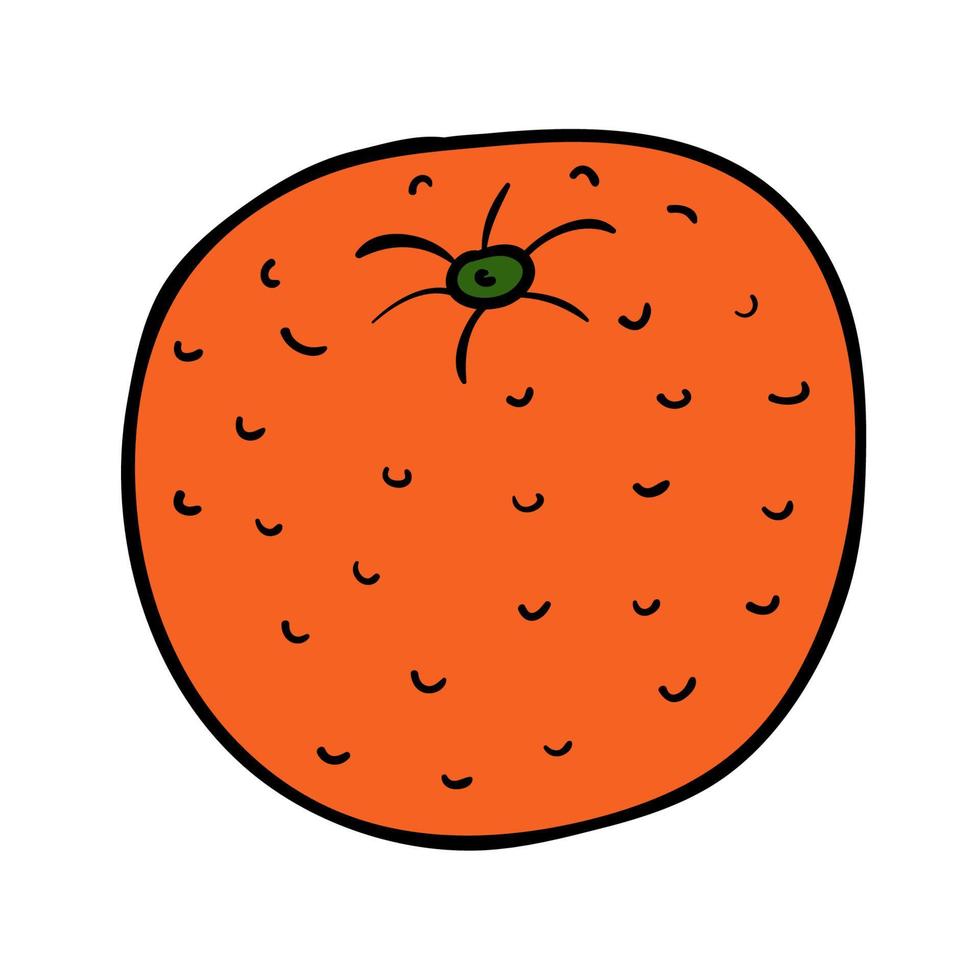 dessin animé doodle orange linéaire isolé sur fond blanc. vecteur