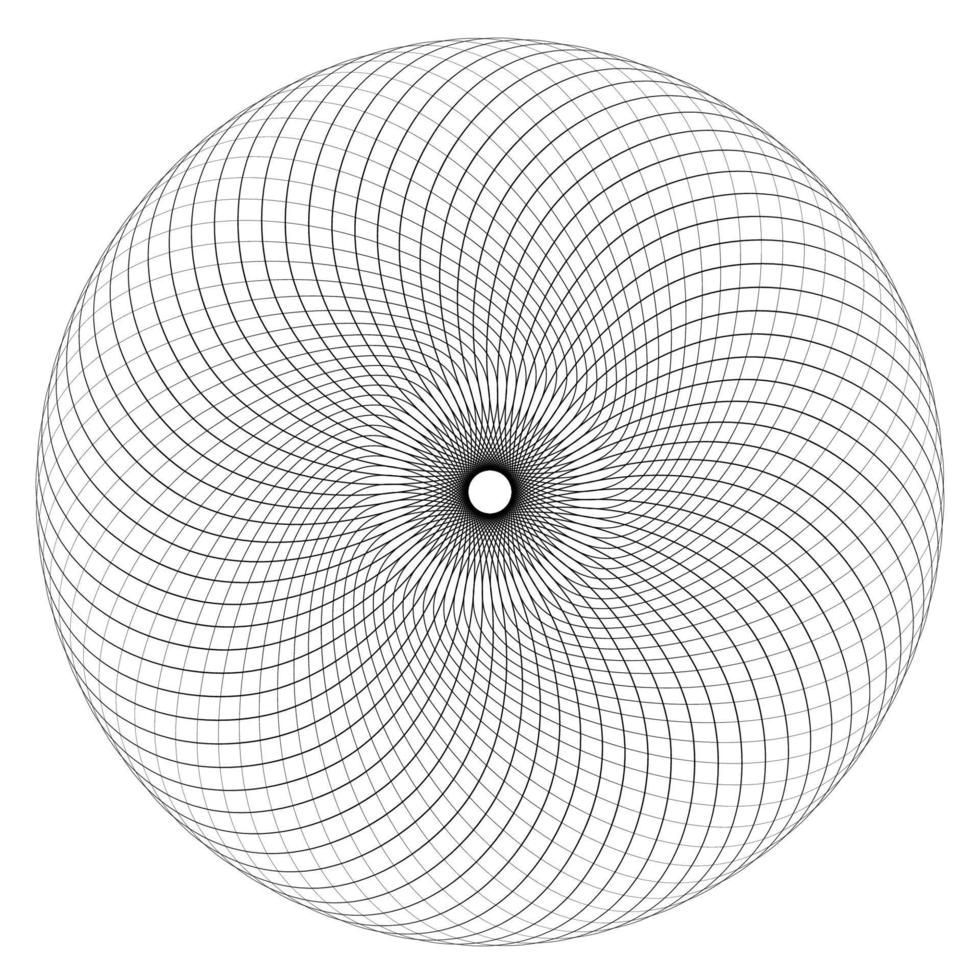 rosette ronde linéaire abstraite isolée sur fond blanc. logo en ligne fine. Forme géométrique. vecteur