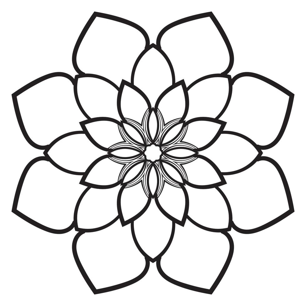 joli mandala. fleur doodle ronde ornementale isolée sur fond blanc. ornement décoratif géométrique dans un style oriental ethnique. vecteur