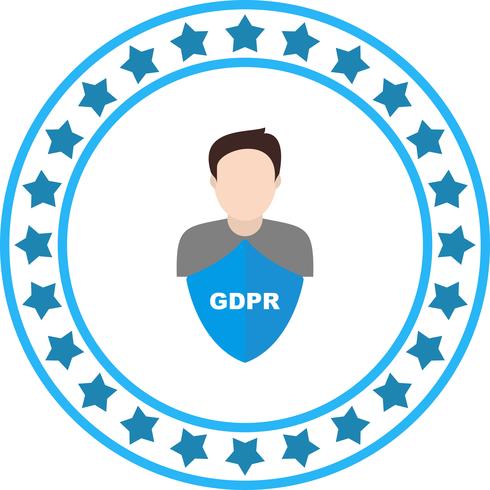 Icône de vecteur GDPR sécurité men avatar