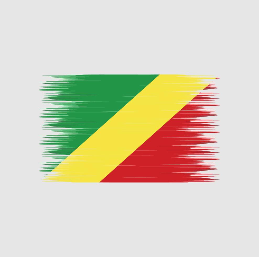 coup de pinceau drapeau congo, drapeau national vecteur
