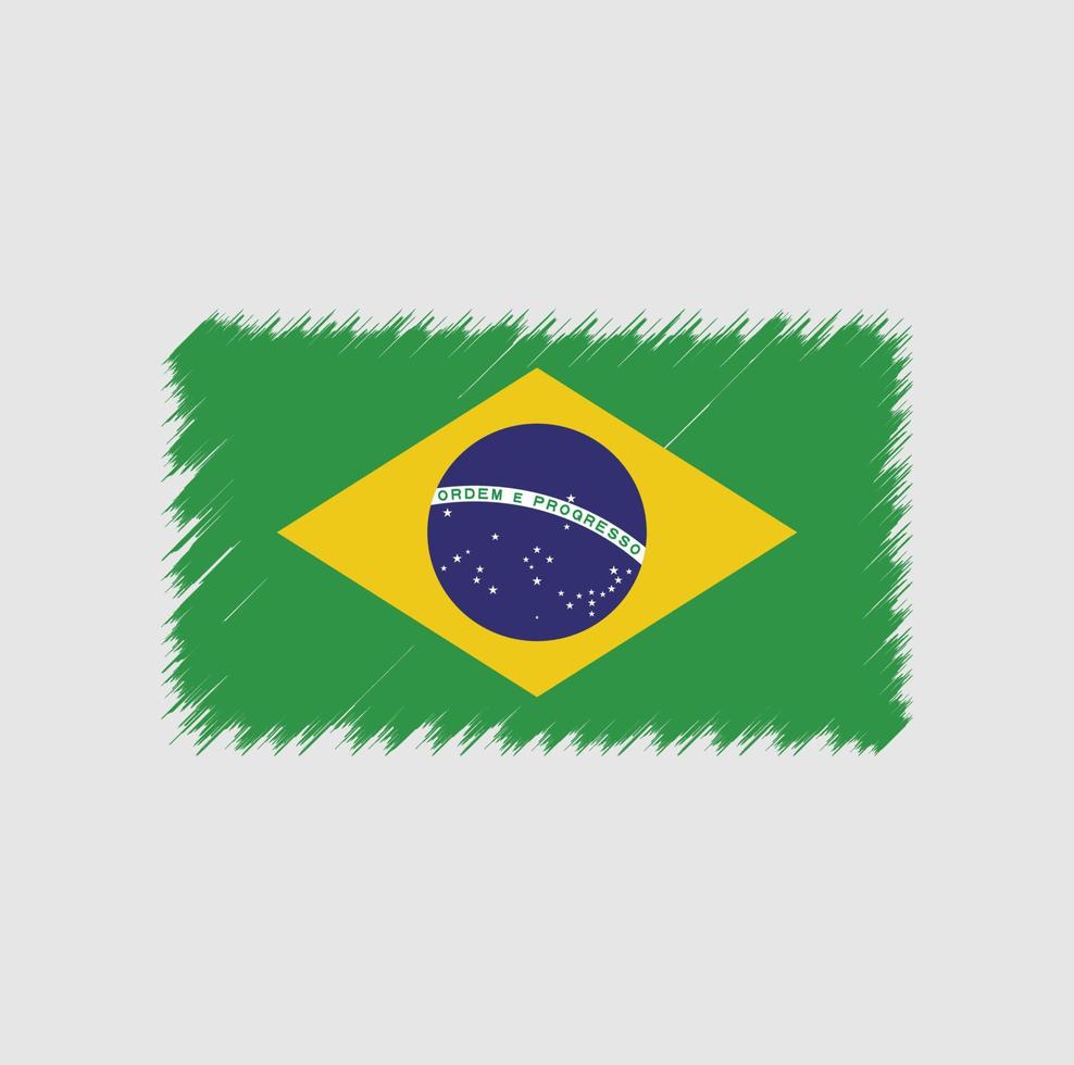 coup de pinceau du drapeau du brésil vecteur