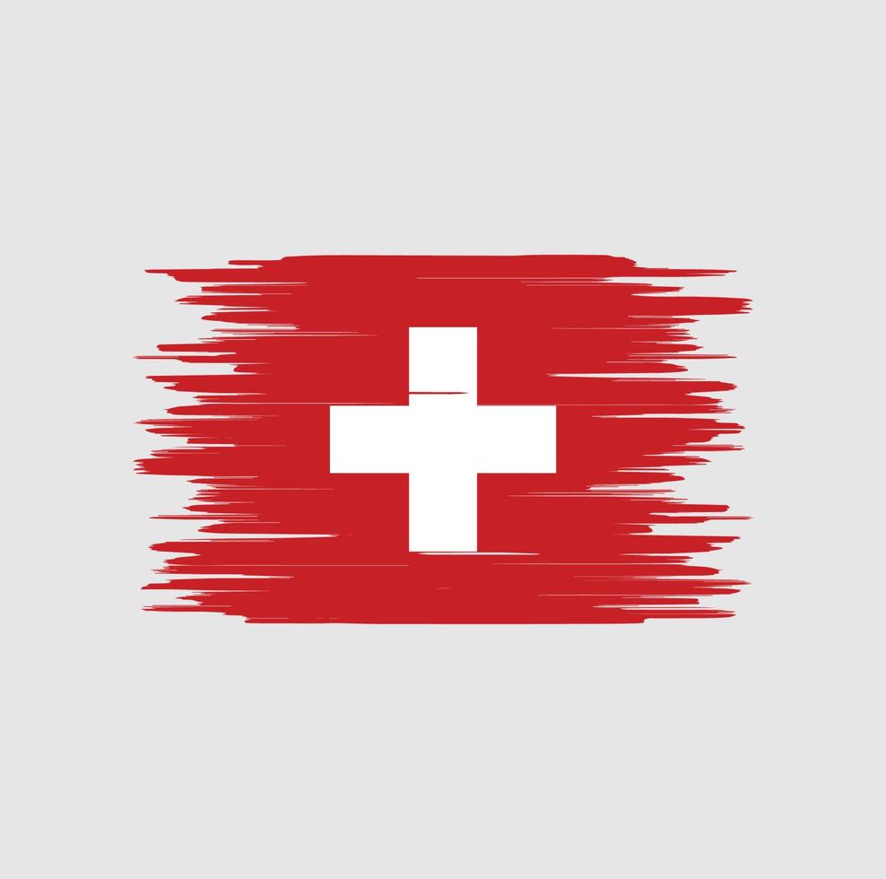 drapeau suisse coup de pinceau, drapeau national vecteur