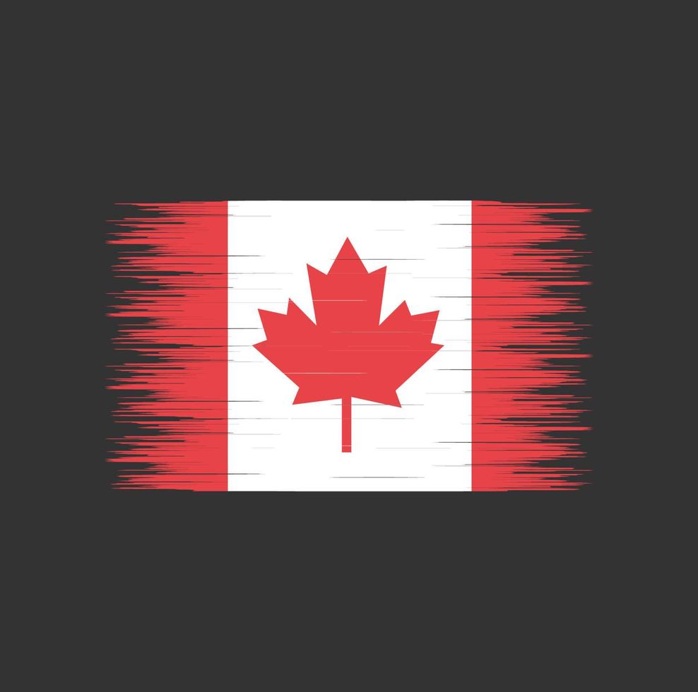 coup de pinceau du drapeau du canada, drapeau national vecteur