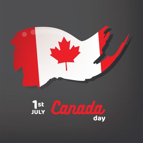 Drapeau du Canada avec la conception de vecteur Style pinceau