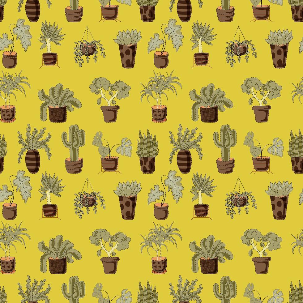 le motif de cactus harmonieux peut être utilisé pour le papier peint, l'arrière-plan du site Web, le papier d'emballage. motif lumineux naturel de cactus. conception d'été. notion de fleur. vecteur