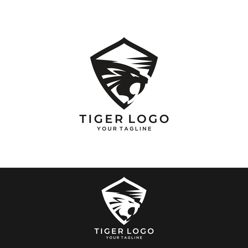 symbole de mascotte de modèle d'emblème de logo de tigre pour la conception d'entreprise ou de chemise. élément de design vintage de vecteur. vecteur