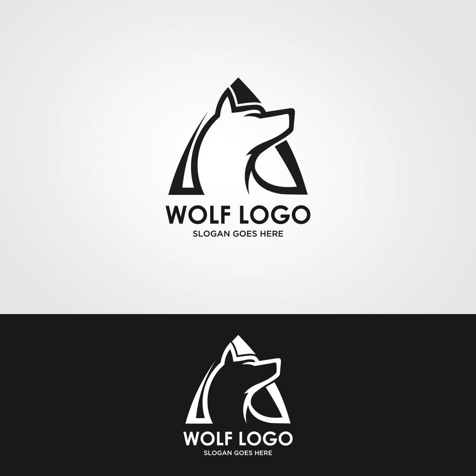 vecteur stock logo vintage loup