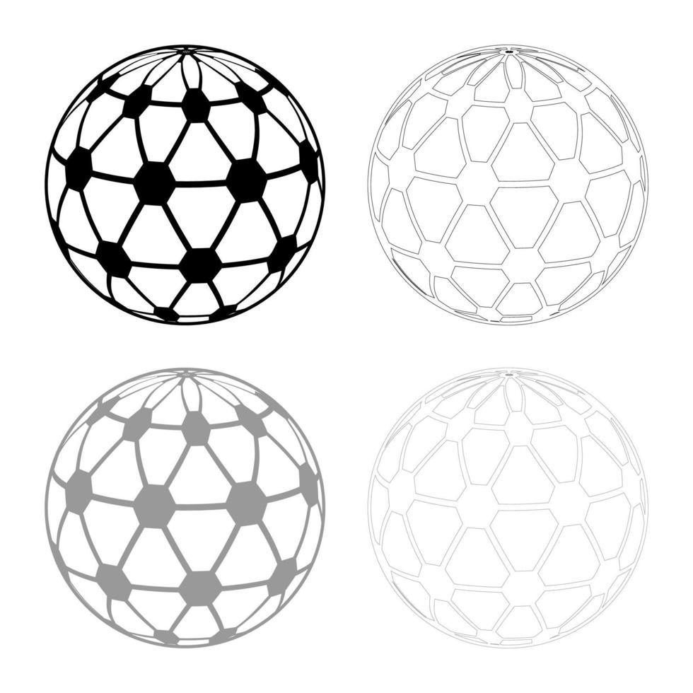 concept de monde global avec des points de connexion réseau idée affaires sphère sens icône contour ensemble couleur gris noir illustration vectorielle image de style plat vecteur