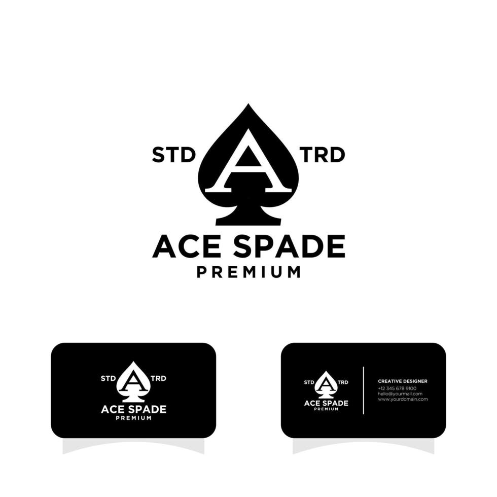 création de logo vectoriel noir ace spade card