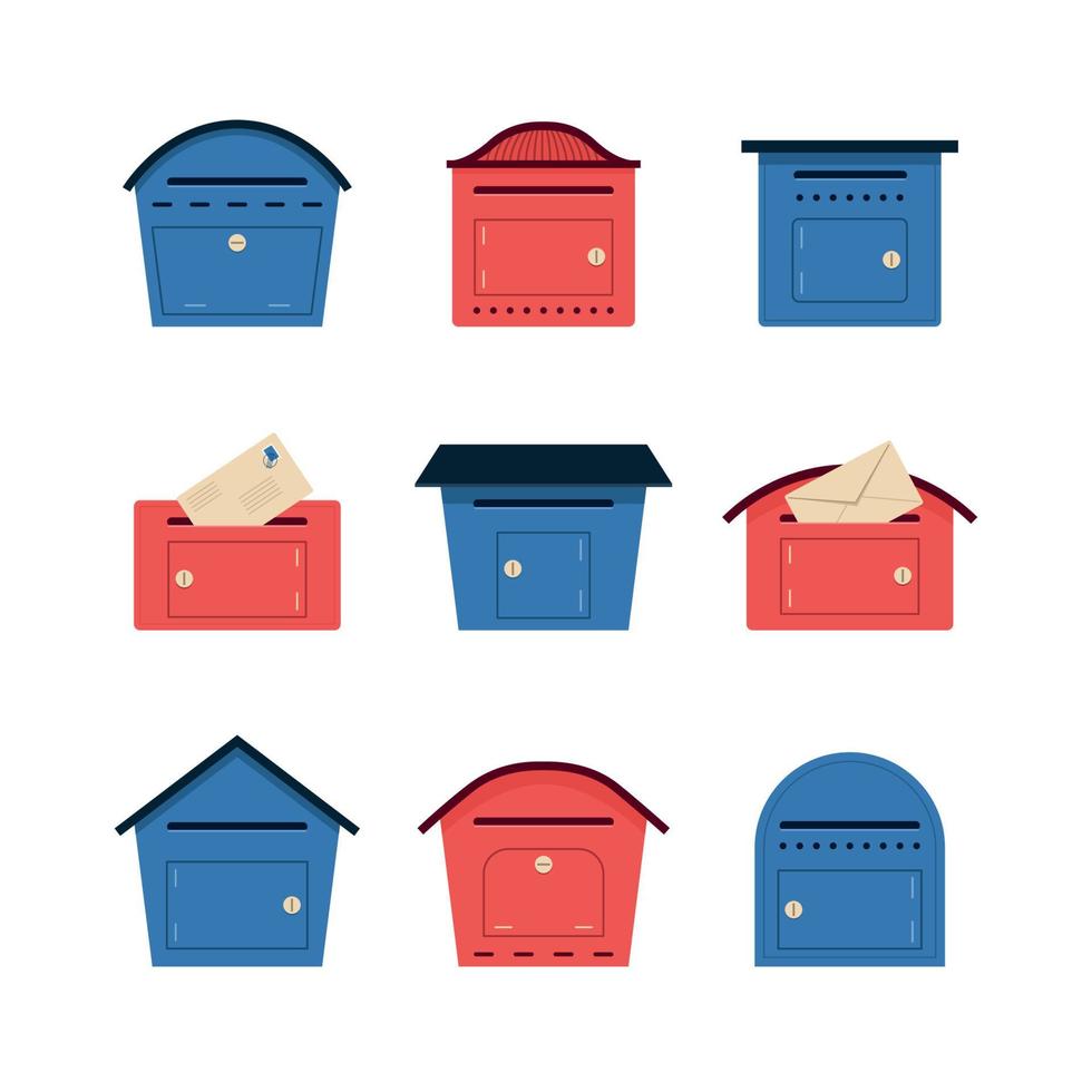différents styles de collection de boîtes aux lettres. vecteur
